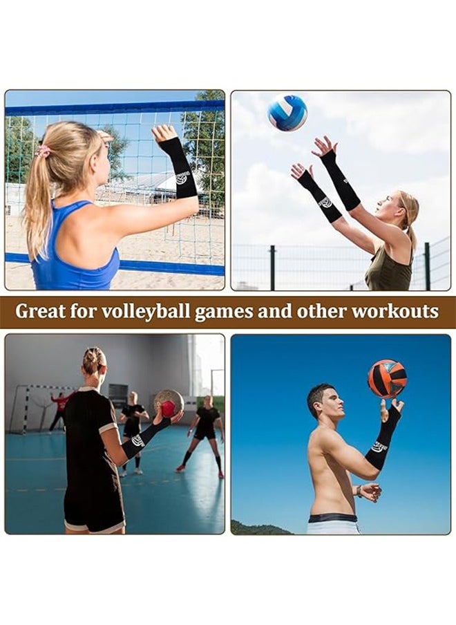 Lemon 2 Pieces Volleyball Accessories ,Including Volleyball Knee Pads and Arm Sleeves, with Protection Pads and Thumb Hole for Women Girls Teens Training  - Image 4