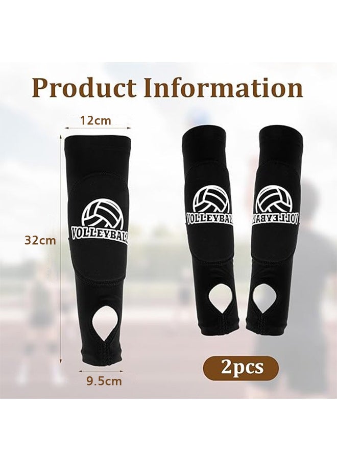 Lemon 2 Pieces Volleyball Accessories ,Including Volleyball Knee Pads and Arm Sleeves, with Protection Pads and Thumb Hole for Women Girls Teens Training  - Image 2