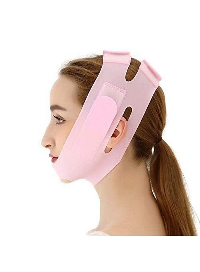 CUBIZ Silicone V Face Face Lift Up Belt Bandage Thin Belt Face Lift Band Mask Double Chin Reducer for Women and Men - Image 1