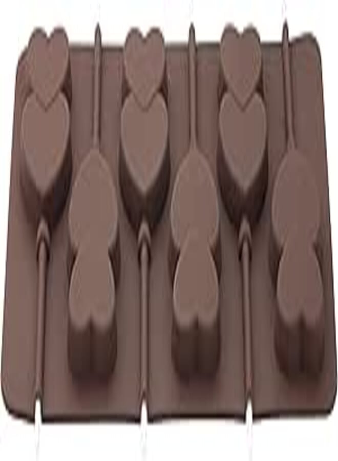 Tala Heart Shaped Silicone Lolly Moulds, Brown