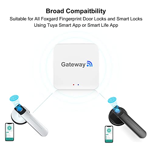 Foxgard GatewayFingerprint Door Lock WiFi GatewayTuya Bluetooth Gateway for Remote ControlVoice Control via Alexa Google AssistantWork with Tuya Smart APP and Smart Life APP - Image 3