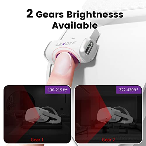 LEKOYE Ir Illuminator, LEKOYE Infrared Light for Meta Quest 2 PSVR2, 2 Gear Brightness Adjustable VR Accessories for Oculus Quest 2, Sensor Tracking in The Dark - Image 4