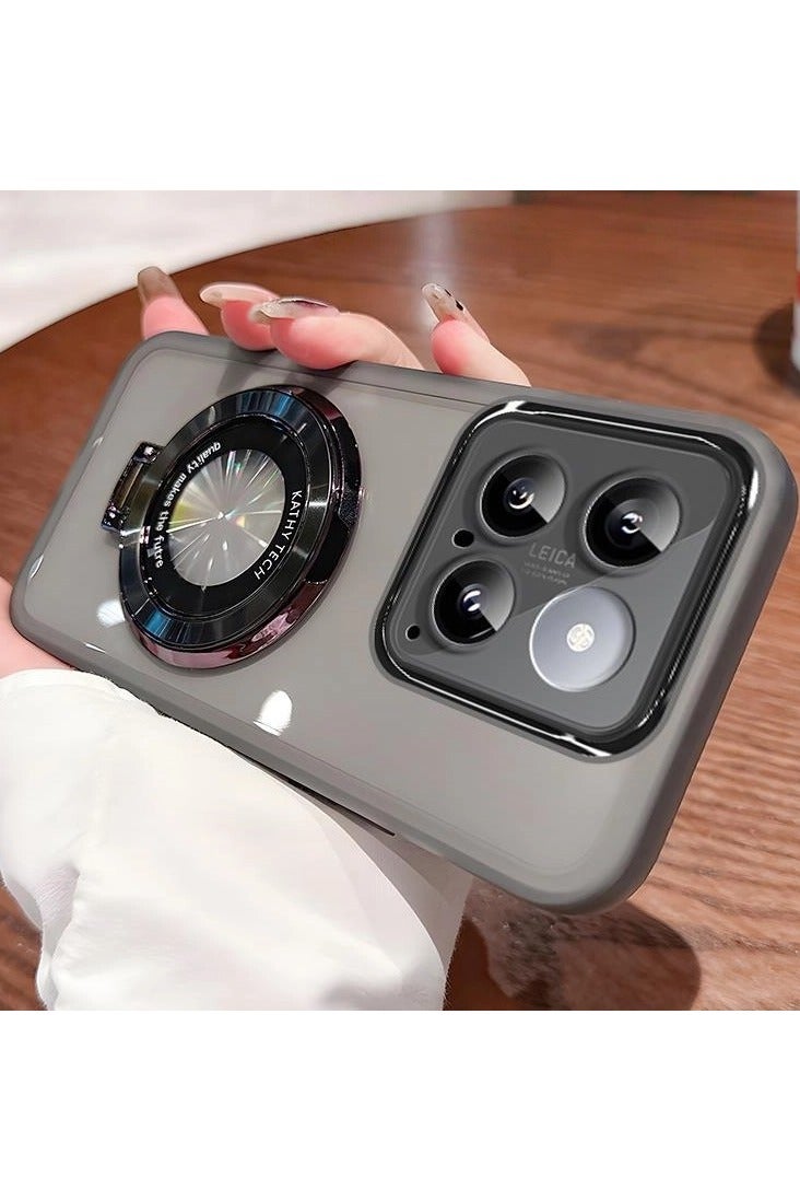 عام غطاء مقاوم للصدمات ومغناطيسي متوافق مع شاومي 15 مع حامل حلقي مغناطيسي، غطاء مع واقي عدسة الكاميرا. - Image 1