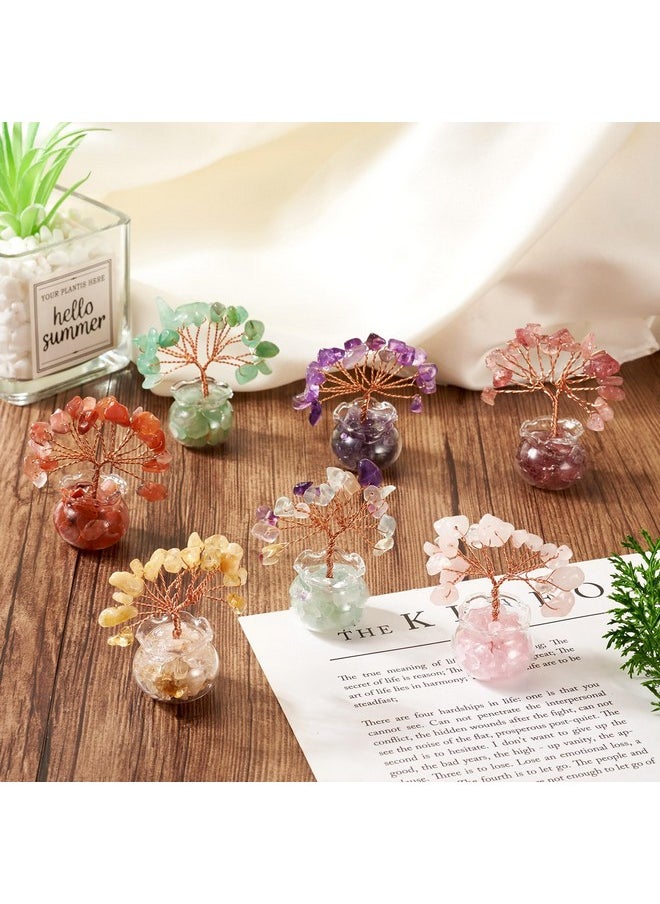 KISSITTY KISSITTY Chakra Crystal Tree Small Natural Strawberry Quartz Chips Healing Stone Tree Figurine Fairy Garden Landscape Aquarium Feng Shui Decoration for DIY Bonsai Craft Indoor Home Decor  - Image 5