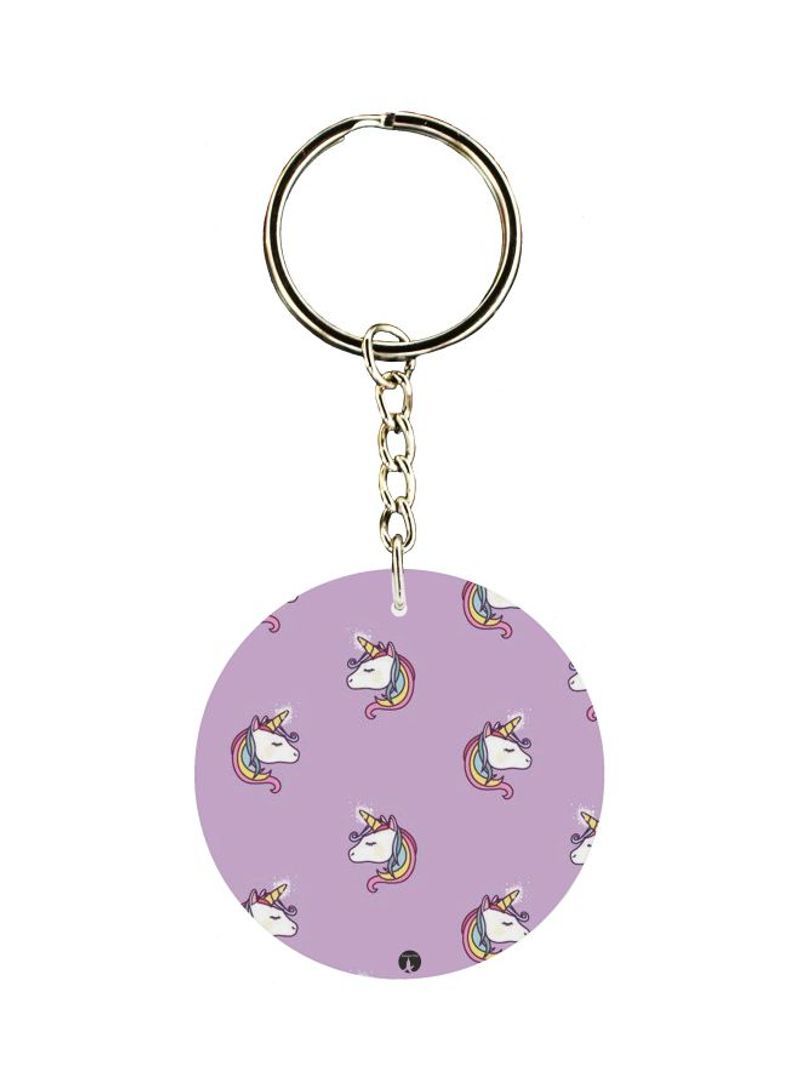 RKN Unicorn Face Printed Double Sided Keychain