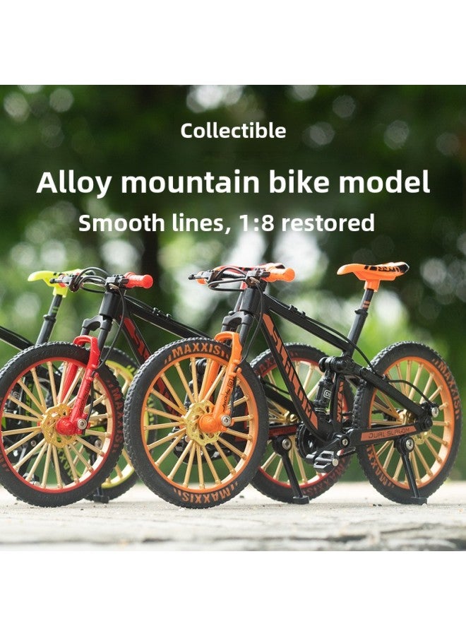 Alloy Bicycle Model Simulation Mountain Bike Speed Drop Car Road Bike Bicycle Ornaments Gift Toys Cross-border-Color:Shock-absorbing Mountain Bike Blue And Black  20*6*14 - Image 3
