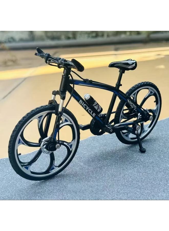 Alloy Bicycle Model Simulation Mountain Bike Speed Drop Car Road Bike Bicycle Ornaments Gift Toys Cross-border-Color:Shock-absorbing Mountain Bike Blue And Black  20*6*14 - Image 1