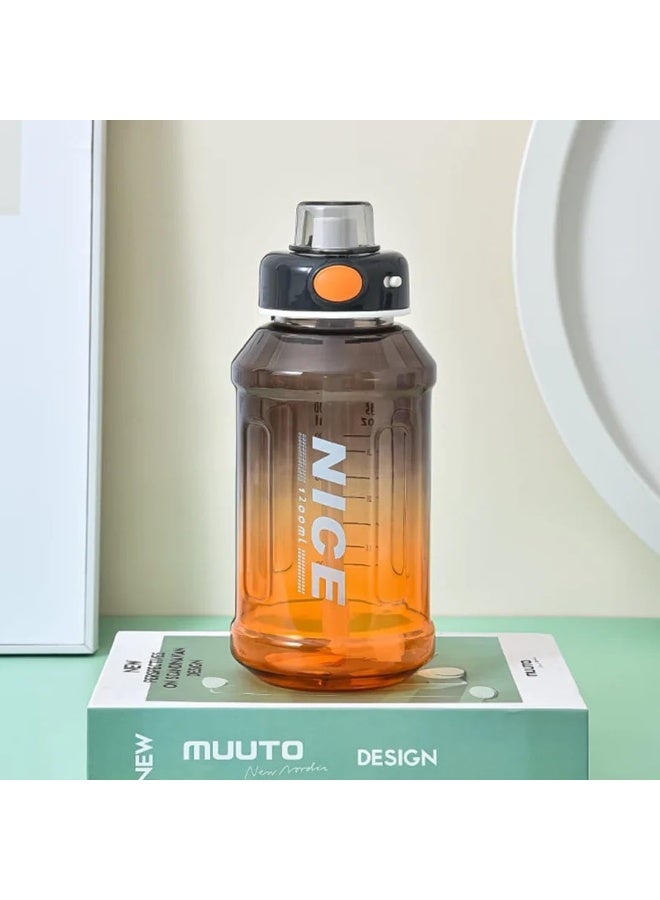 NICE 1000ml Sports Water Bottle, Multi-Color Gradient Transparent Design, Tight Cap - Image 1