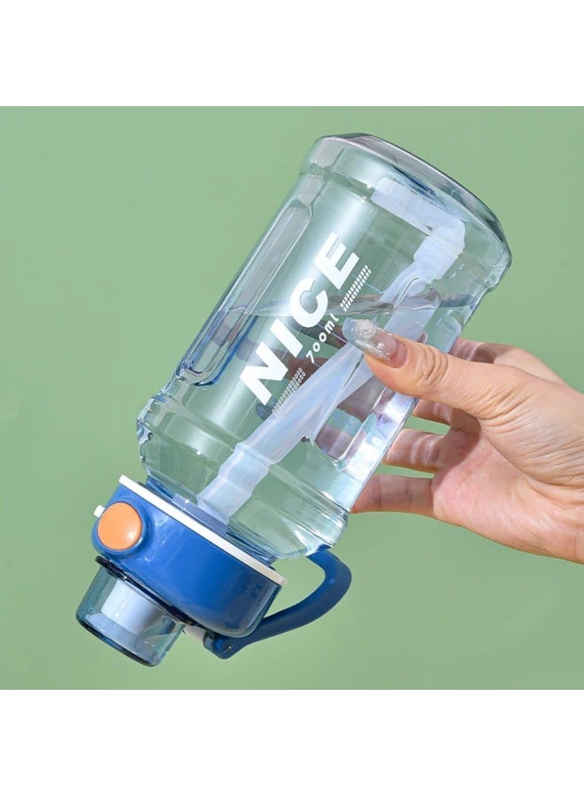 NICE 1000ml Sports Water Bottle, Multi-Color Gradient Transparent Design, Tight Cap - Image 2