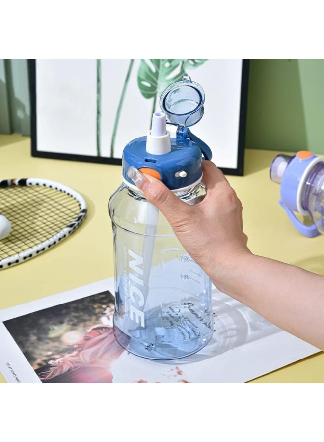 NICE 1000ml Sports Water Bottle, Multi-Color Gradient Transparent Design, Tight Cap - Image 4