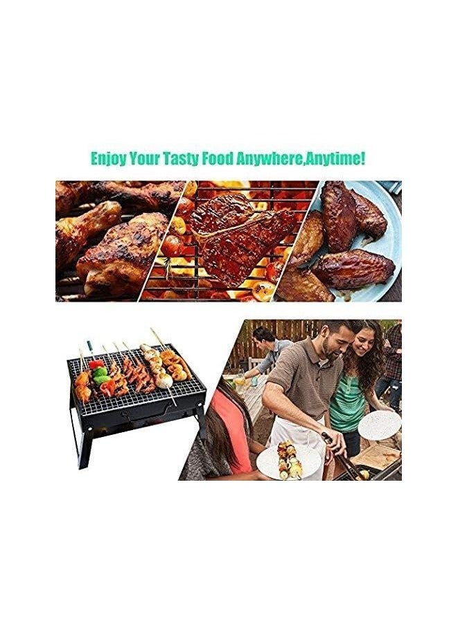 BJM Portable Charcoal BBQ Grill Tabletop Charcoal Barbeque Grill Foldable Steel Barbecue Charcoal Stove with Grid for Camping,Hiking,Picnics,Gardens,Events,Outdoor Cooking - Image 3