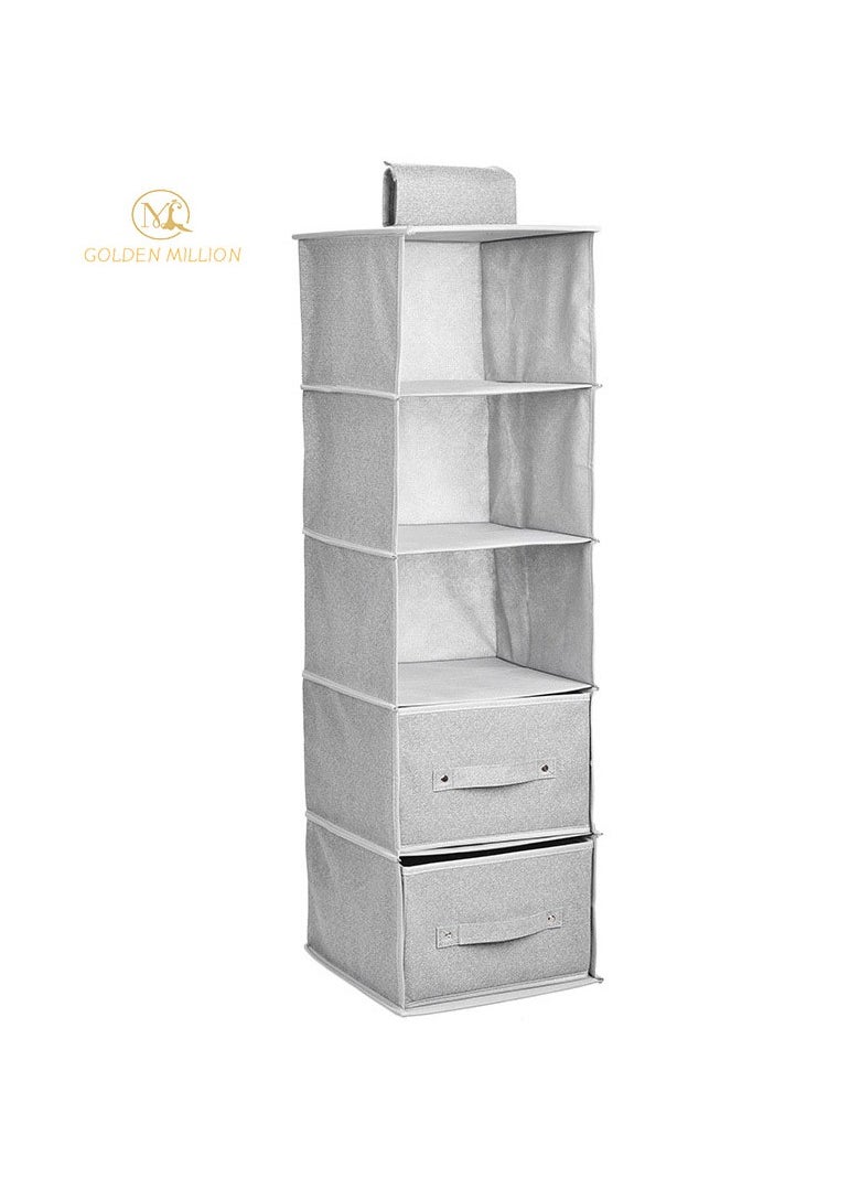 GOLDEN MILLION Hanging Shelf Closet Organizer Storage Box Collapsible Shelves  - Image 1