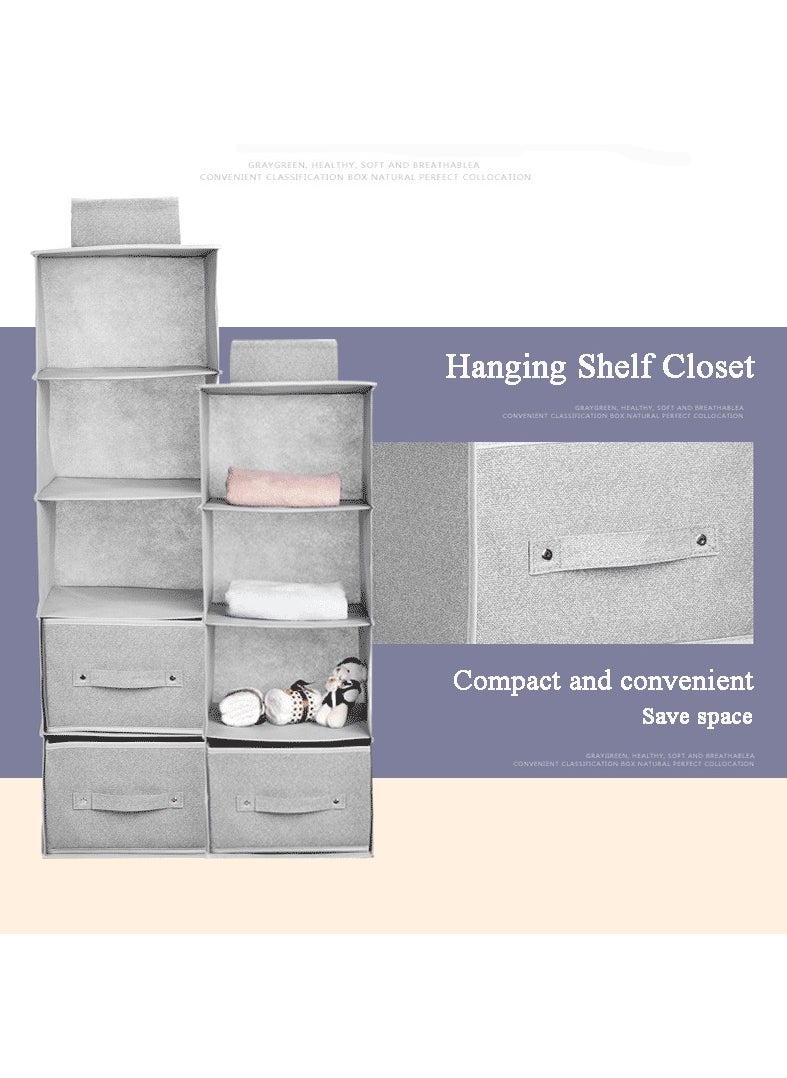 GOLDEN MILLION Hanging Shelf Closet Organizer Storage Box Collapsible Shelves  - Image 3