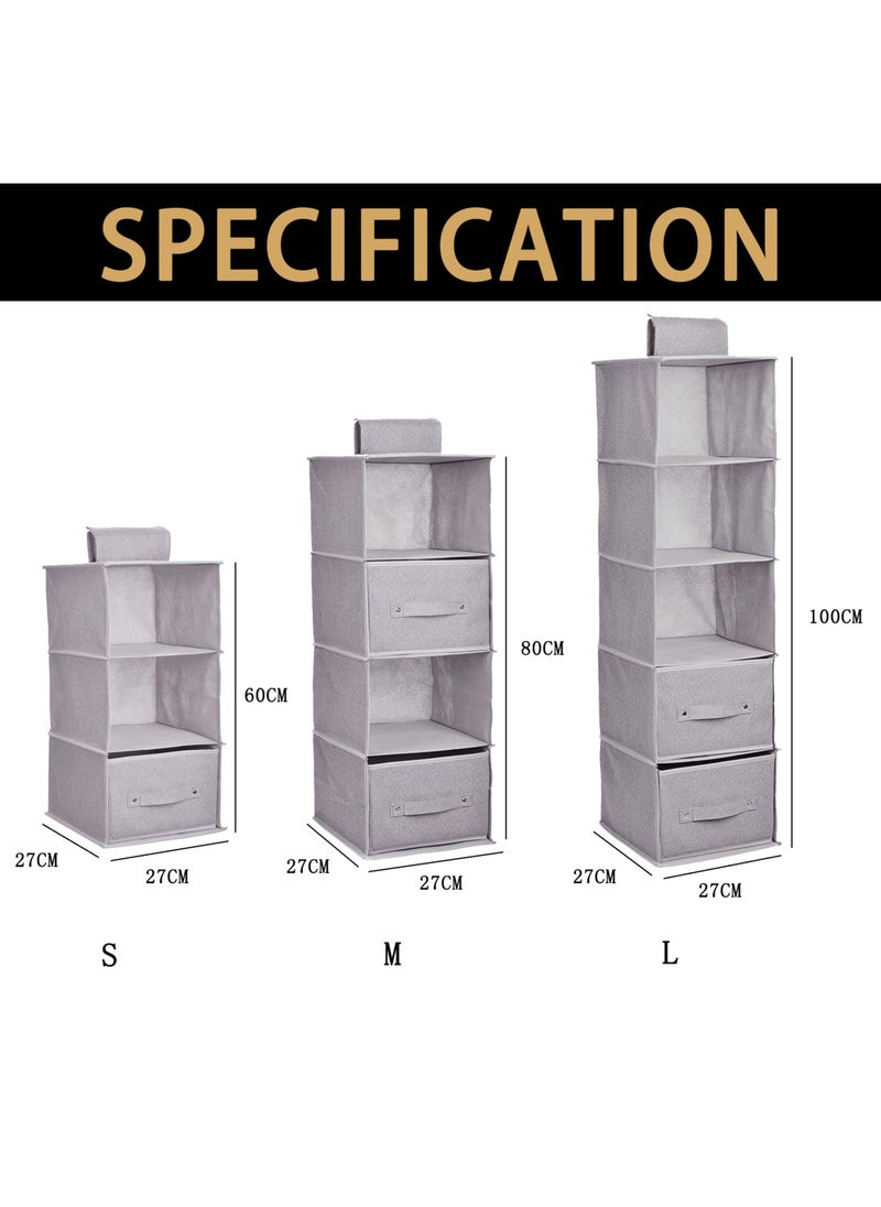 GOLDEN MILLION Hanging Shelf Closet Organizer Storage Box Collapsible Shelves  - Image 4