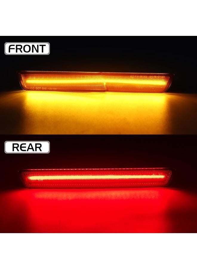 FetonAuto LED Amber Red Front Rear Side Marker Lights for Dodge Challenger SRT Hellcat Redeye Widebody 2018-2022, R/T Scat Pack Demon Super Stock Jailbreak, Smoked Lens Bumper Turn Signal Fender Parking Lamp - Image 2