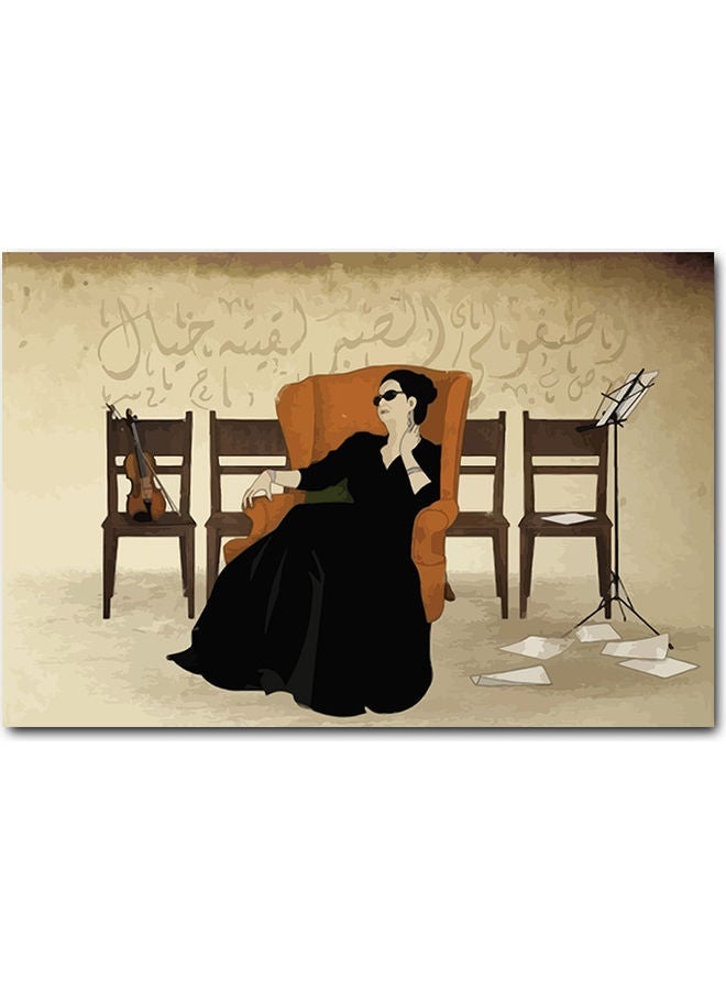 RYN Umm Kulthum Printed Wall Art Multicolour 40x60cm - Image 2