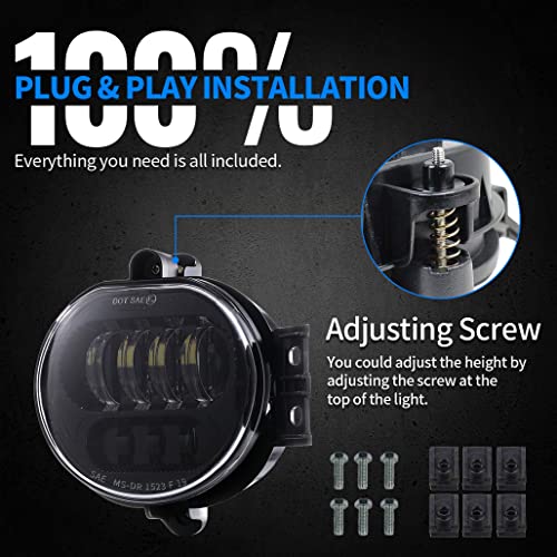 Z-OFFROAD 2pcs 63W LED Fog Lights Lamps Replacement for 2002-2008 Dodge Ram 1500 2003-2009 Ram 2500 3500 2004-2006 Durango Truck, Driver and Passenger Side - Black - Image 4