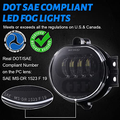 Z-OFFROAD 2pcs 63W LED Fog Lights Lamps Replacement for 2002-2008 Dodge Ram 1500 2003-2009 Ram 2500 3500 2004-2006 Durango Truck, Driver and Passenger Side - Black - Image 2