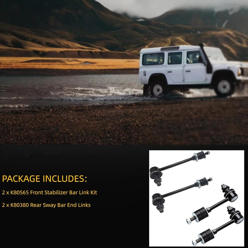 HHCM 4pc Rear Sway Bar End Links and Front Stabilizer Bar Link Kit K80380 K80565, Front Rear Sway Bar Link Kit for Toyota 4Runner 1990 1991 1992 1993 1994 1995 4WD, Suspension Stabilizer Bar Link - Image 3