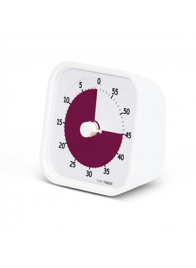 Time Timer Time Timer Home MOD 60 Minute Kids Visual Timer Home Edition For Homeschool Supplies Study Tool, Timer for Kids Desk, Office Desk and Meetings with Silent Operation (Cotton Ball White) - Image 1