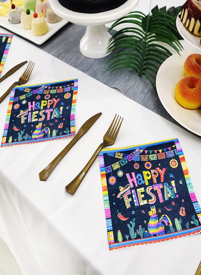 HSPAIDYP 50 Pcs Fiesta Napkins Mexican Fiesta Napkins Mexican Birthday Party Supplies Cinco De Mayo Carnival Paper Napkins for Mexican Cinco De Mayo Party Decoration - Image 2