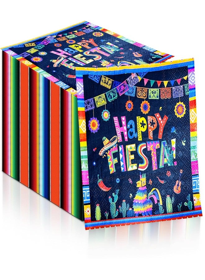 HSPAIDYP 50 Pcs Fiesta Napkins Mexican Fiesta Napkins Mexican Birthday Party Supplies Cinco De Mayo Carnival Paper Napkins for Mexican Cinco De Mayo Party Decoration - Image 1