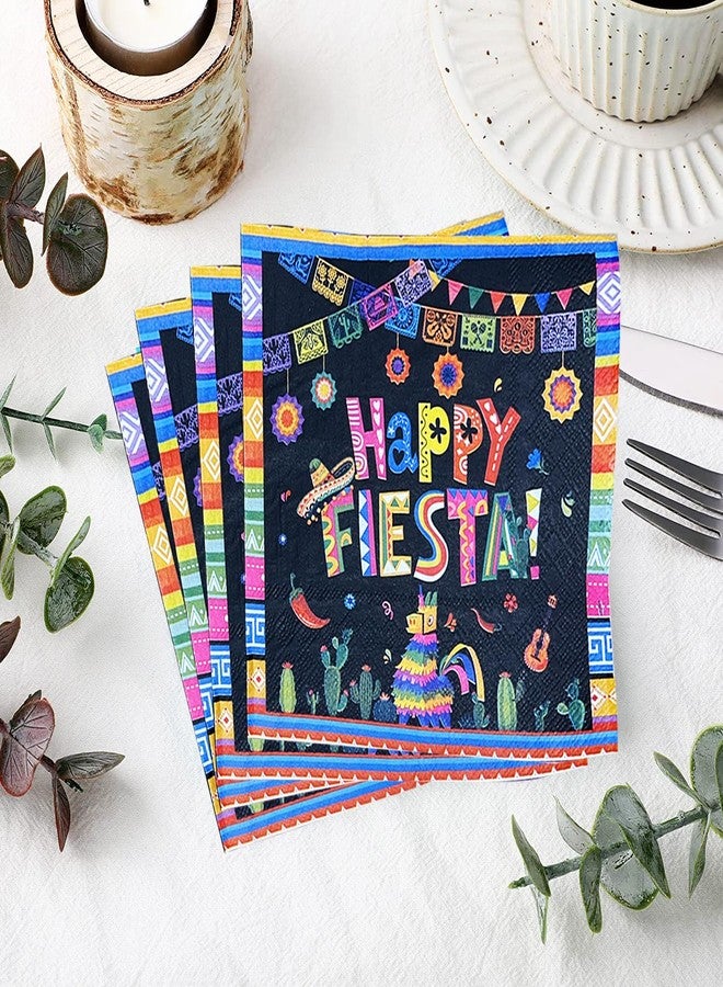HSPAIDYP 50 Pcs Fiesta Napkins Mexican Fiesta Napkins Mexican Birthday Party Supplies Cinco De Mayo Carnival Paper Napkins for Mexican Cinco De Mayo Party Decoration - Image 5
