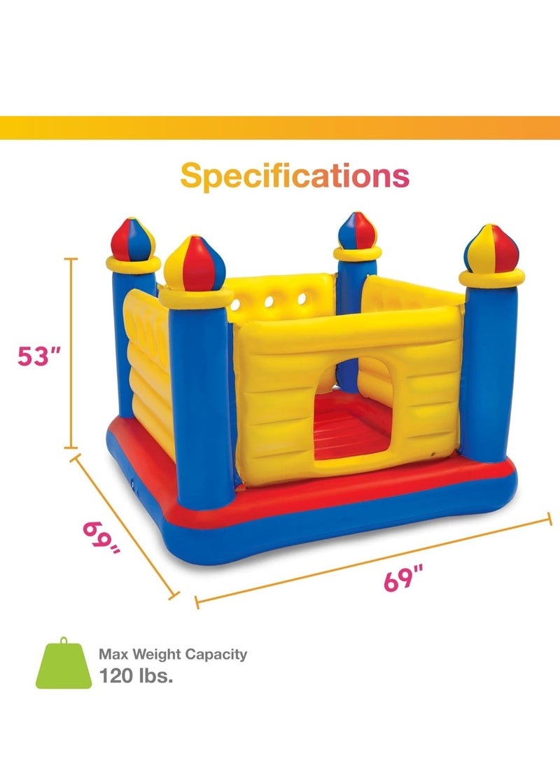 انتكس، لعبة القفز القابلة للنفخ جامب أو لين كاسل، مقاس 175.3 × 175Intex Jump-O-Lene Castle Inflatable Bouncer, Size 175.3 X 175.3 X 134.6 Cm.3 × 134.6 سم - Image 4