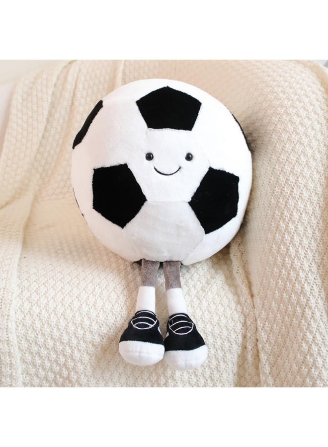 LBMT ألعاب كرة القدم القطيفة لعبة الكرات الرياضية المحشوة الناعمة، لعبة دمية كرة القدم القطيفة الممتعة اللطيفة مع القدمين، وسادة دمية للأطفال هدية عيد ميلاد - Image 2