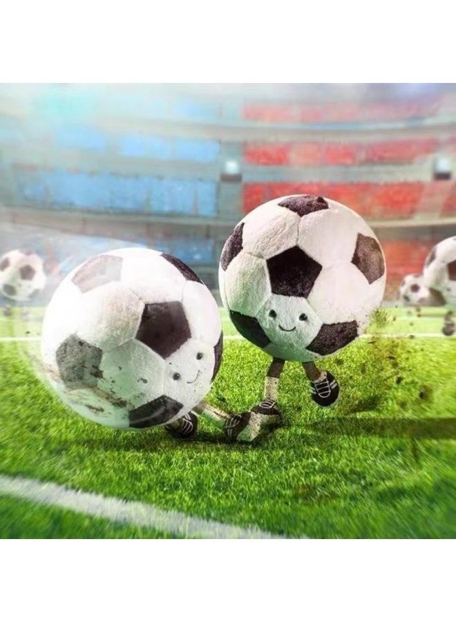 LBMT ألعاب كرة القدم القطيفة لعبة الكرات الرياضية المحشوة الناعمة، لعبة دمية كرة القدم القطيفة الممتعة اللطيفة مع القدمين، وسادة دمية للأطفال هدية عيد ميلاد - Image 3