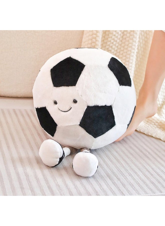 LBMT ألعاب كرة القدم القطيفة لعبة الكرات الرياضية المحشوة الناعمة، لعبة دمية كرة القدم القطيفة الممتعة اللطيفة مع القدمين، وسادة دمية للأطفال هدية عيد ميلاد - Image 5