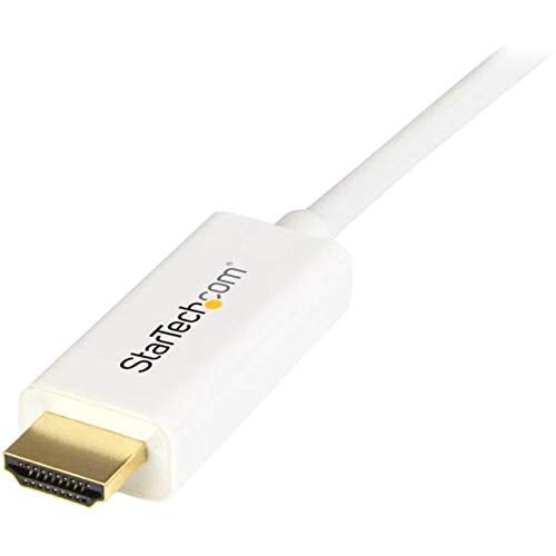 Startech.com StarTech.com Mini DisplayPort to HDMI Converter Cable - 3 ft (1m) - mDP to HDMI Adapter with Built-in Cable - (M / M) Ultra HD 4K - White (MDP2HDMM1MW)  - Image 5