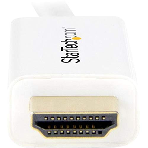 Startech.com StarTech.com Mini DisplayPort to HDMI Converter Cable - 3 ft (1m) - mDP to HDMI Adapter with Built-in Cable - (M / M) Ultra HD 4K - White (MDP2HDMM1MW)  - Image 2