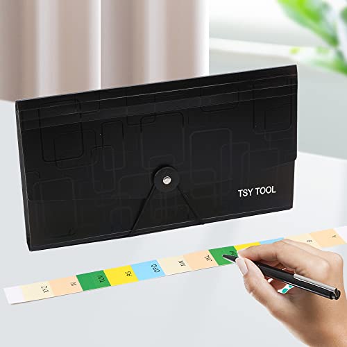 TSY TOOL Pack of 4 Expandable File Folder,10"x5.5" Portable Accordion Document Pocket, Office Desk Organizer-13 Pockets,for Receipts, Coupons and Tickets, Check Size Water Resistant-Assorted Color - Image 3