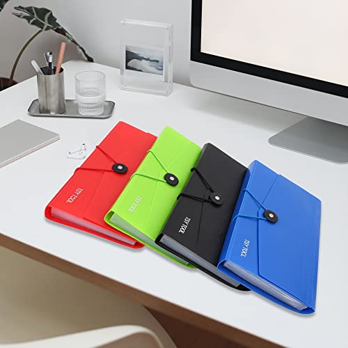 TSY TOOL Pack of 4 Expandable File Folder,10"x5.5" Portable Accordion Document Pocket, Office Desk Organizer-13 Pockets,for Receipts, Coupons and Tickets, Check Size Water Resistant-Assorted Color - Image 5