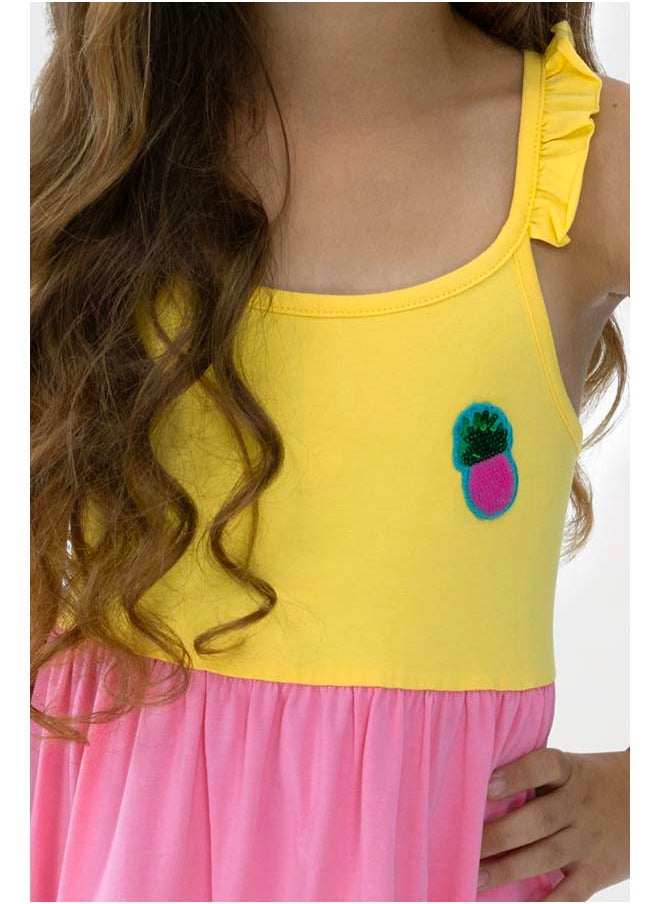 Panco - SURF UP Color Block Dress with Ruffle Detail on Shoulders - Image 1