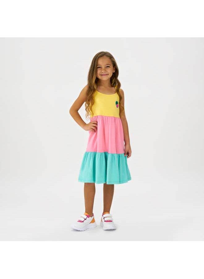 Panco - SURF UP Color Block Dress with Ruffle Detail on Shoulders - Image 1