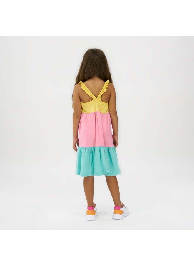 Panco - SURF UP Color Block Dress with Ruffle Detail on Shoulders - Image 1