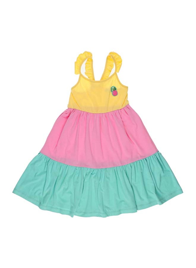 Panco - SURF UP Color Block Dress with Ruffle Detail on Shoulders - Image 1