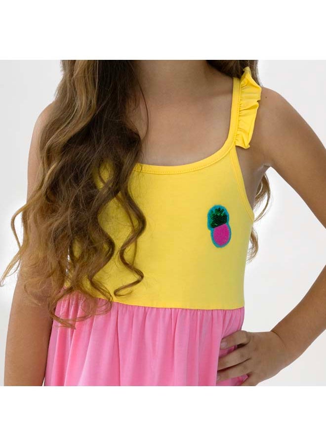 Panco - SURF UP Color Block Dress with Ruffle Detail on Shoulders - Image 1