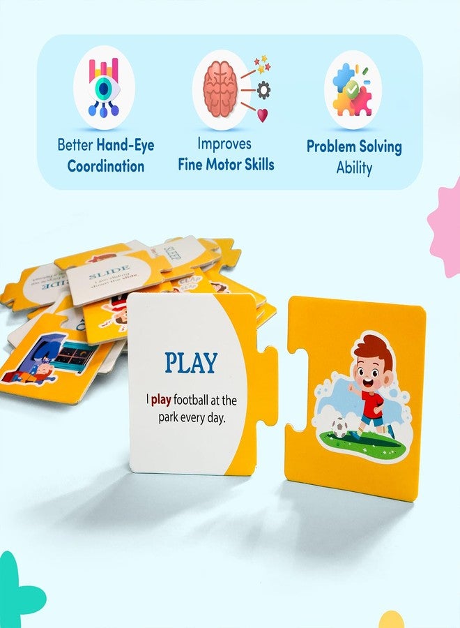 Mittimate Educational Jigsaw Puzzle Combo Set of 2 - Action Words & Opposite Words I Cardboard Puzzle Game for Kids Age 4 to 6 Year I Birthday Gift for Children - Image 3