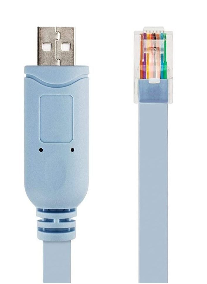LEDIN - USB Console Cable USB to RJ45 Console Cable for Cisco Routers AP Router Switch Windows 7, 8 (1.8M,Blue) - Image 1