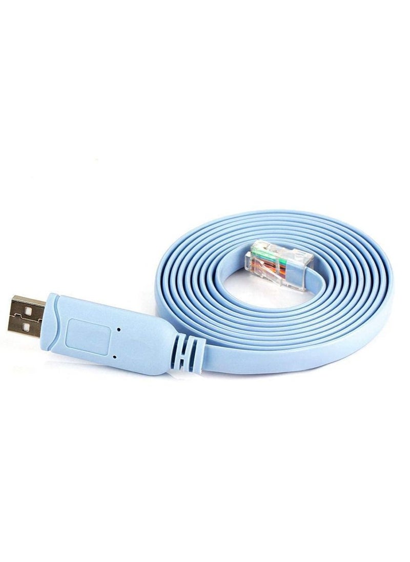 LEDIN - USB Console Cable USB to RJ45 Console Cable for Cisco Routers AP Router Switch Windows 7, 8 (1.8M,Blue) - Image 1