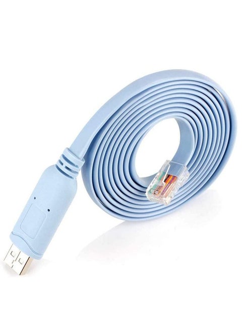 USB Console Cable USB to RJ45 Console Cable for Cisco Routers AP Router Switch Windows 7, 8 (1.8M,Blue)