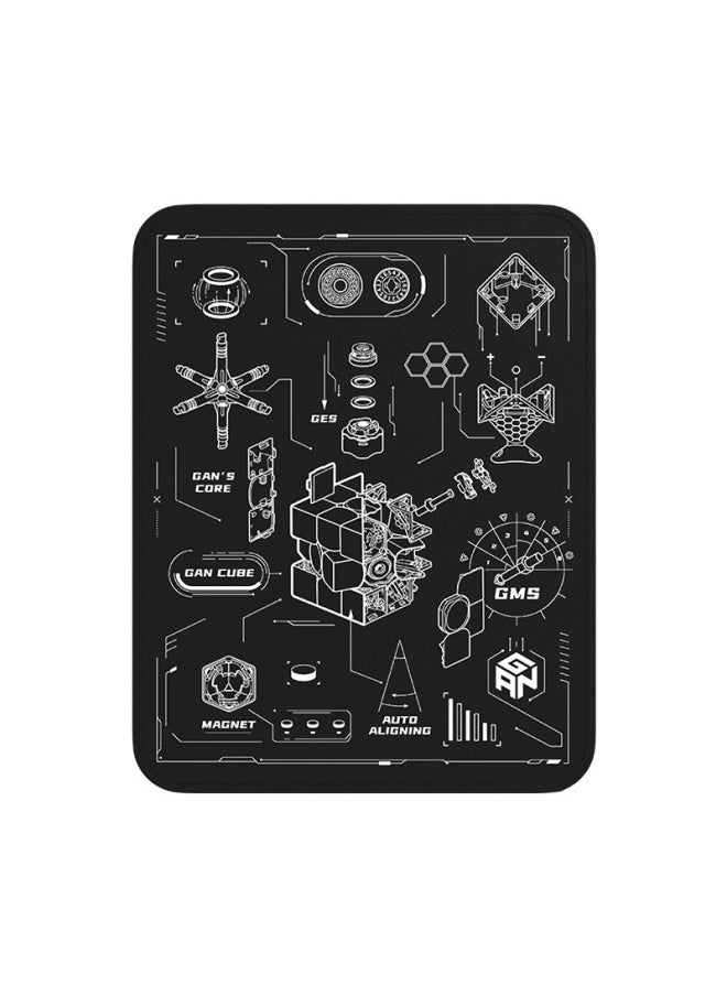 Rubik's Cube Mat Hand-painted Rubik's Cube Training Fly-stacked Cup Speed-stacked Cup Cushion Racing Mat-Color:Gan [magic Cube Pad] Black Warrior
