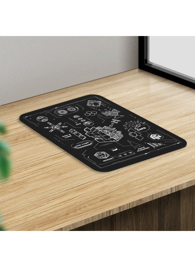 Rubik's Cube Mat Hand-painted Rubik's Cube Training Fly-stacked Cup Speed-stacked Cup Cushion Racing Mat-Color:Gan [magic Cube Pad] Black Warrior