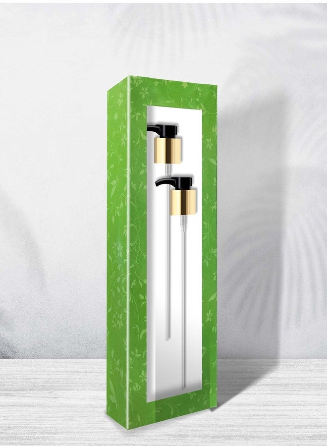 MYOC Gold Pump Dispenser | Durable Plastic | 200ml | 23cm Height | 24/27mm Neck Size | Leak-Proof | Ideal for Lotion, Shampoo, Conditioner, Facewash & DIY Beauty & Skincare Products_(Pack of 4) - Image 3