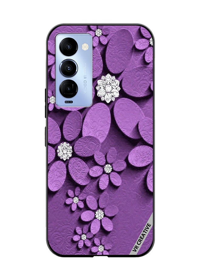 VR CREATIVE Protective Case Cover For Tecno Camon 18/18 P Flower Design Multicolour - Image 1
