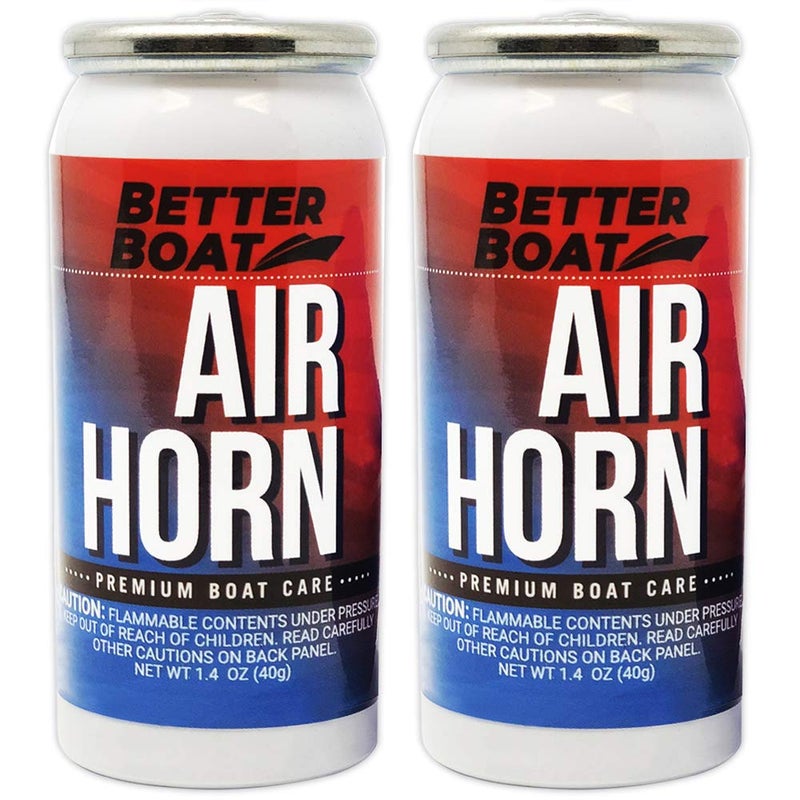 Better Boat Marine Safety Air Horn Refills, Very Loud Handheld Fog Horn, Mini Compressed Can 1.4oz for Boating and Walking Safety 1.4oz Refills - Image 1