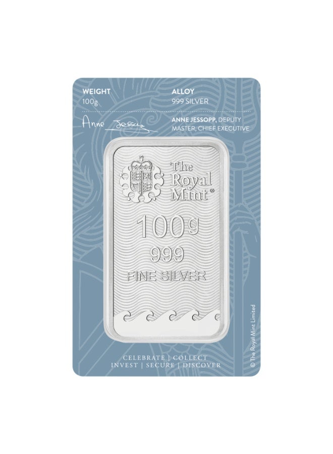 The Royal Mint Britannia 100g 999 Fine Silver Bullion Bar - Image 1